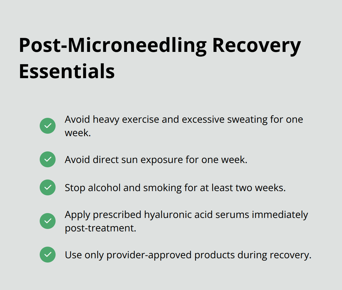Checklist of recovery guidelines after a microneedling session