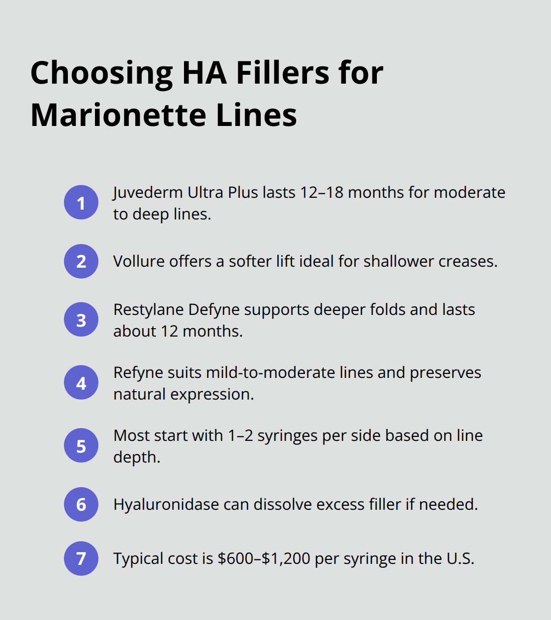Key differences and practical details for Juvederm and Restylane options