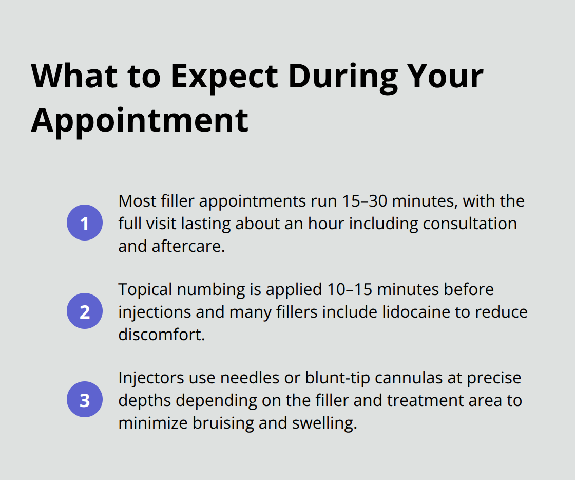 Three quick points about appointment length, numbing, and technique. - best dermal fillers