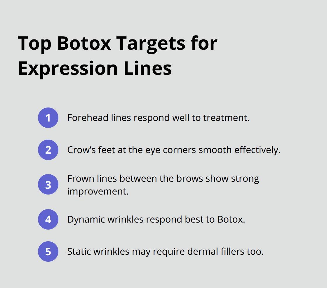 Key facial areas and wrinkle types that respond best to Botox treatment - Botox for fine lines