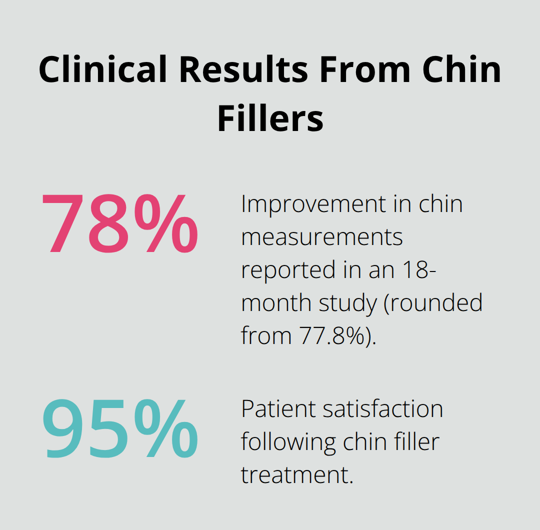 Two key statistics showing improvement and satisfaction from chin filler studies in the U.S. - chin dermal fillers