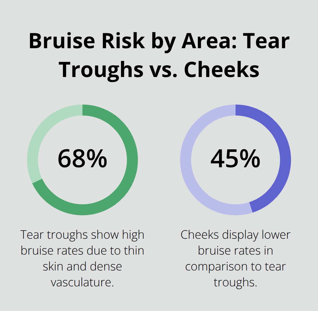 Comparison of bruise rates between tear troughs and cheeks after dermal fillers - dermal fillers bruising