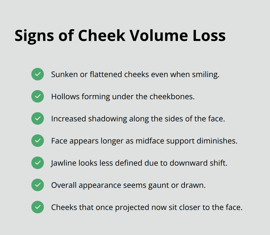 Checklist of common signs that indicate cheek volume loss - dermal fillers for cheek volume