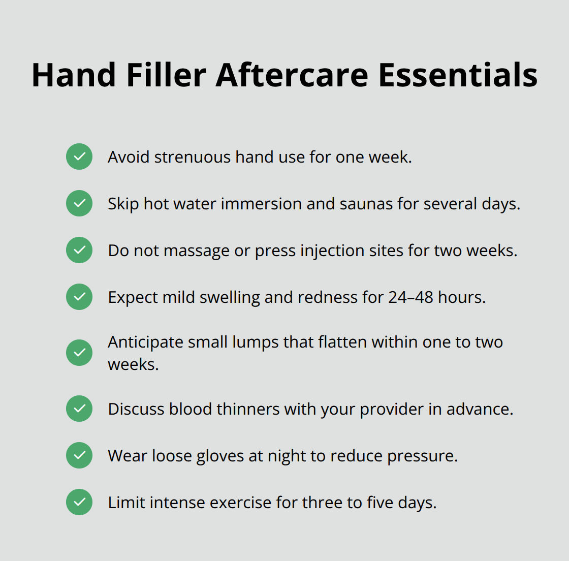 Key aftercare steps to protect your hand filler results - dermal fillers for hands