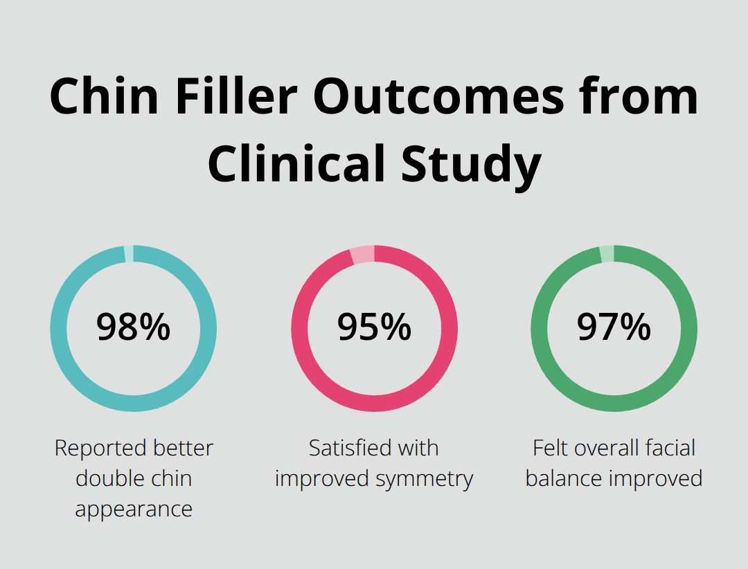 Percentages showing improvements reported after chin filler treatment - dermal fillers for weak chin