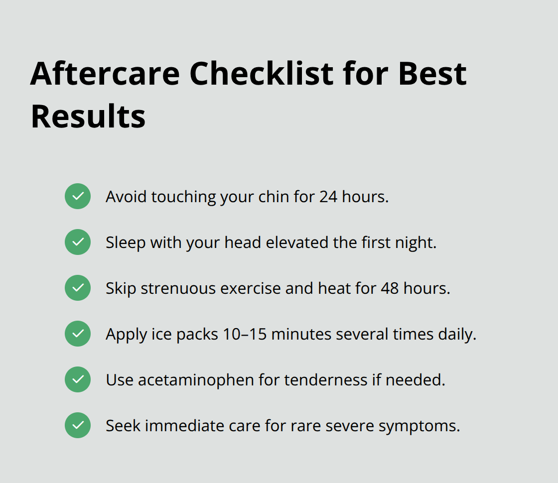 Checklist of post-treatment steps to keep chin filler results looking natural