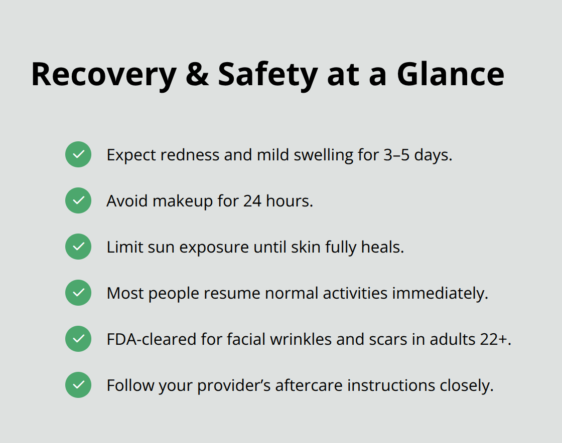 Checklist of post-microneedling recovery steps and safety notes
