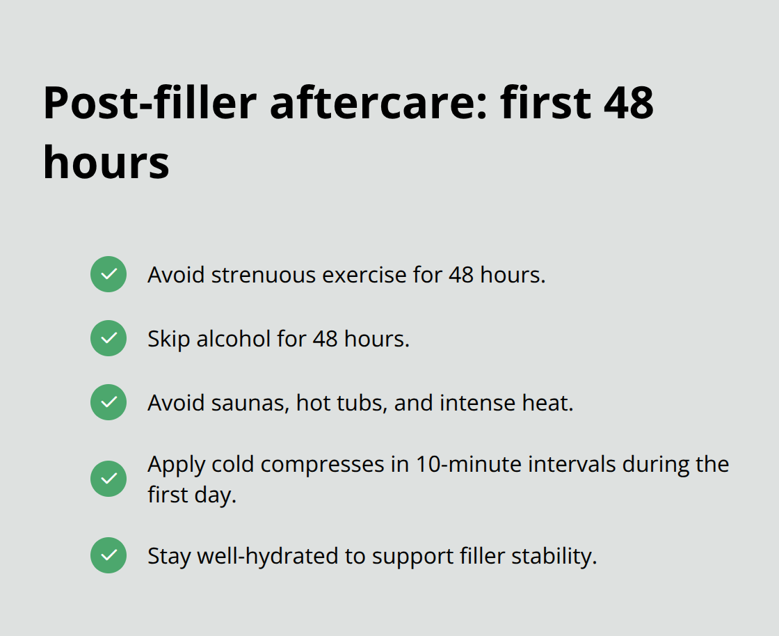 Checklist of post-treatment care steps for nasolabial fold fillers