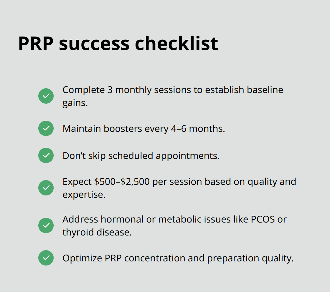 Checklist of steps and factors to maximize PRP hair restoration results - what is prp therapy for hair loss